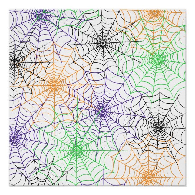 A Simple Halloween Spider's Web Pattern Poster (Front)