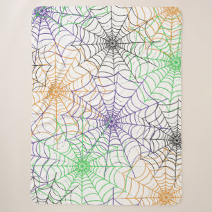 A Simple Halloween Spider's Web Pattern Sherpa Blanket