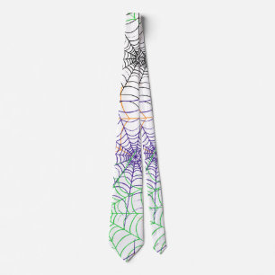 A Simple Halloween Spider's Web Pattern Tie