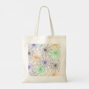 A Simple Halloween Spider's Web Pattern Tote Bag