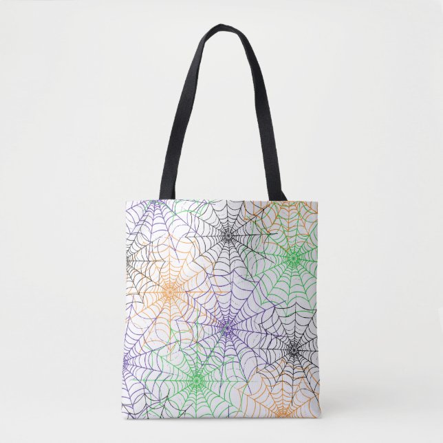 A Simple Halloween Spider's Web Pattern Tote Bag (Front)