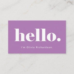 A Simple Hello Bold and Modern Typography Business Card