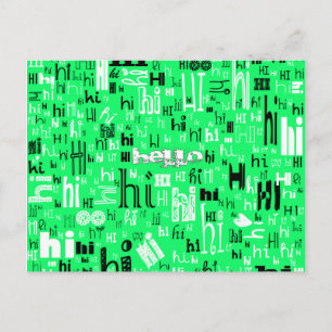 A Simple Hello Part Deux Postcards - Lime