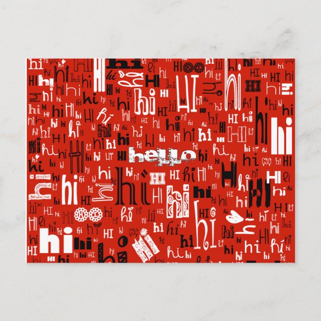 A Simple Hello Part Deux Postcards - Red (Front)