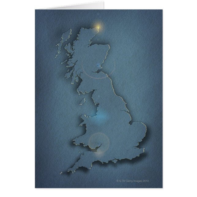 A simple map of the British Isles with sunset (Front)