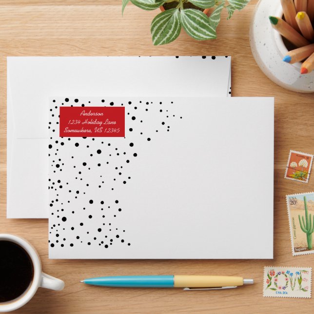 A Simple Modern Red Black and White Envelopes (Desk)