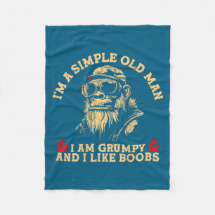A simple old man am grumpy and like monkey (on fleece blanket