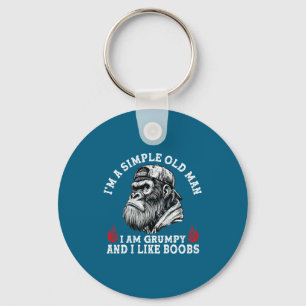 A simple old man am grumpy and like (on back) key ring