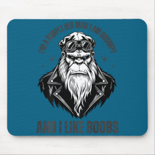 A simple old man am grumpy and like (on back) mouse mat