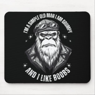 A simple old man am grumpy and like (on back) mouse mat