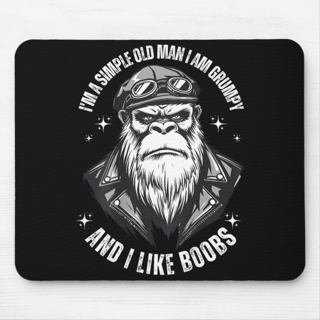 A simple old man am grumpy and like (on back) mouse mat (Front)
