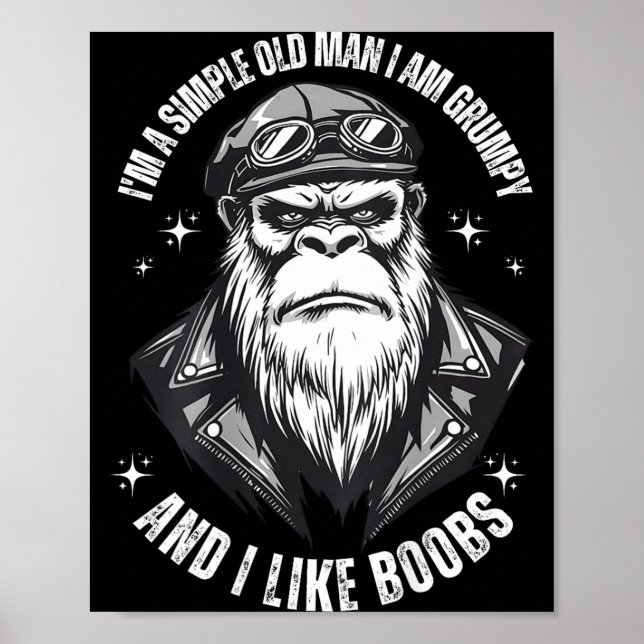 A simple old man am grumpy and like (on back) poster (Front)