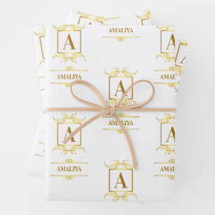 A simple, personalised, and one-of-a-kind custom w wrapping paper sheet