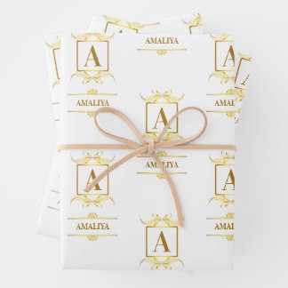 A simple, personalised, and one-of-a-kind custom w wrapping paper sheet