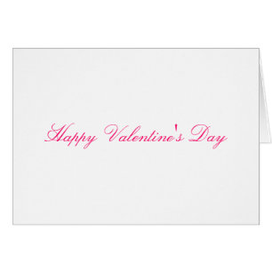 A simple pink fonts white Valentine's card