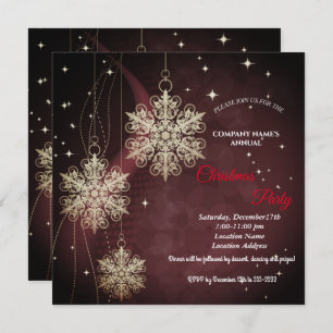 A simple red elegant Christmas party invitation