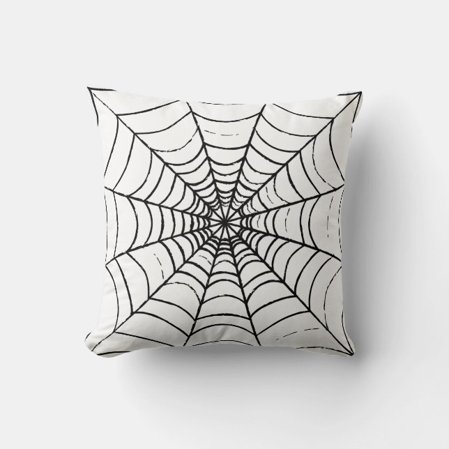 A Simple Spider's Web Throw Pillow (Front)
