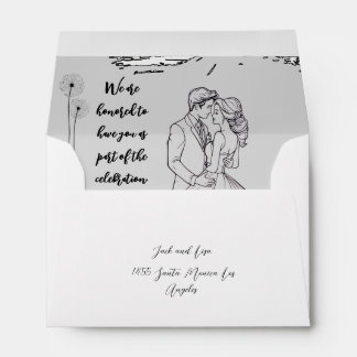 A simple wedding envelope with a touch of luxury