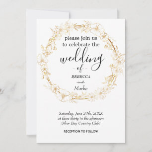 A simple white gold invitation for you