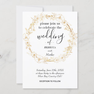 A simple white gold invitation for you