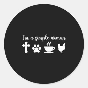 A simple woman jesus dog coffee chicken mothers da classic round sticker