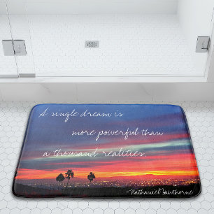 A Single Dream Quote Orange Blue Sunset Photo Bold Bath Mat