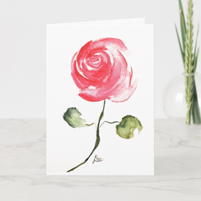 A Single Rose, Birthday Card (Front)
