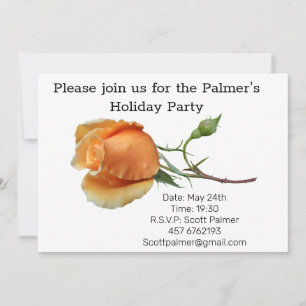 A single rose cutting invitation