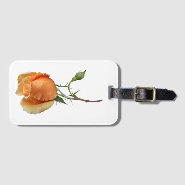 A single rose cutting         luggage tag (Front Horizontal)