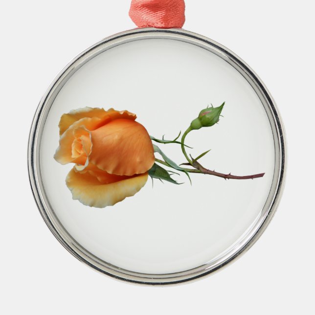 A single rose cutting       metal tree decoration (Front)