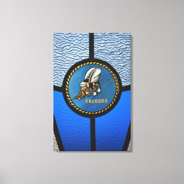 A single Seabee logo Canvas Print (Front)