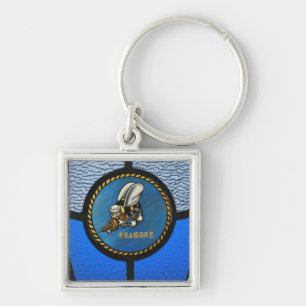 A single Seabee logo Key Ring