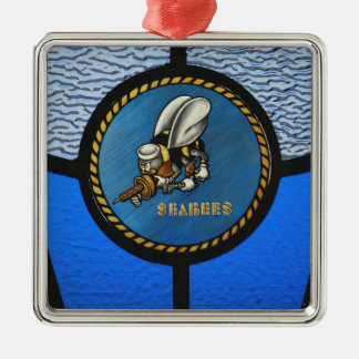 A single Seabee logo Metal Tree Decoration