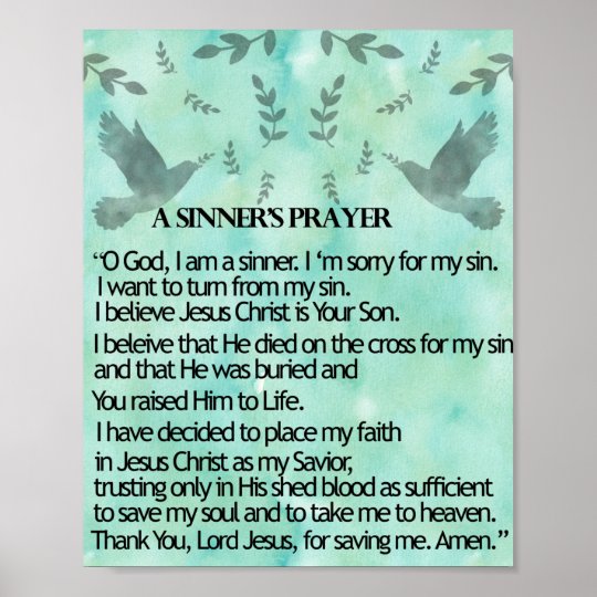 A Sinner's Prayer Poster | Zazzle.co.uk