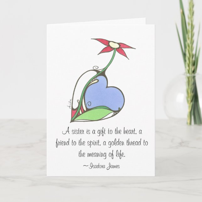 A sister is a gift to the heart... card (Front)