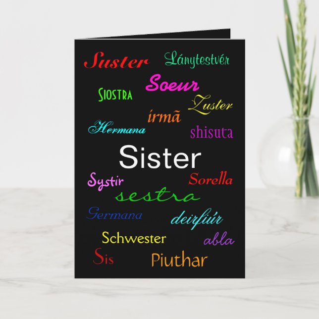 "A Sister's Birthday" Card - Customisable (Front)