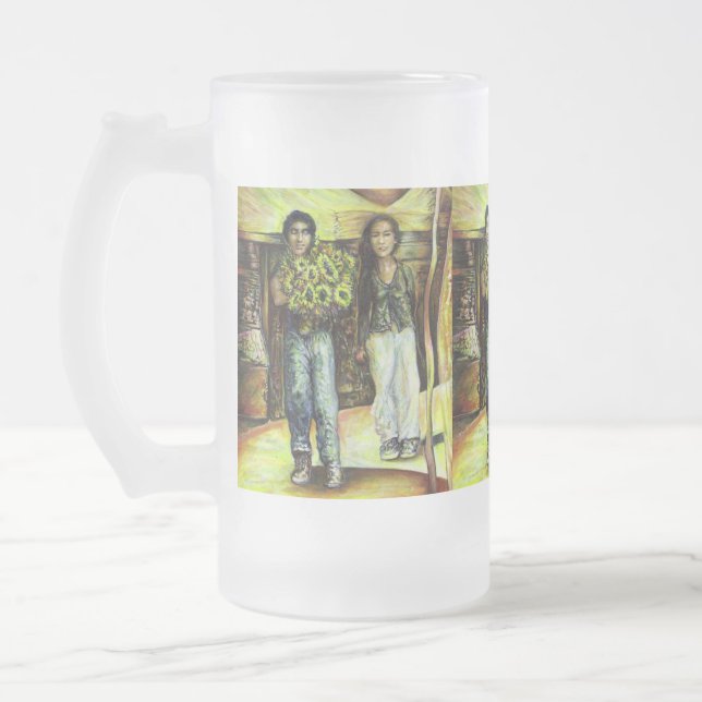 A Sistine ChapeI Phase of a ChaIIenge  Frosted Glass Beer Mug (Left)
