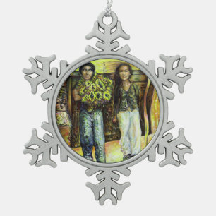 A Sistine ChapeI Phase of a ChaIIenge  Snowflake Pewter Christmas Ornament