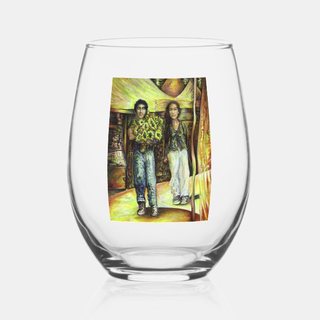 A Sistine ChapeI Phase of a ChaIIenge  Stemless Wine Glass (Front)