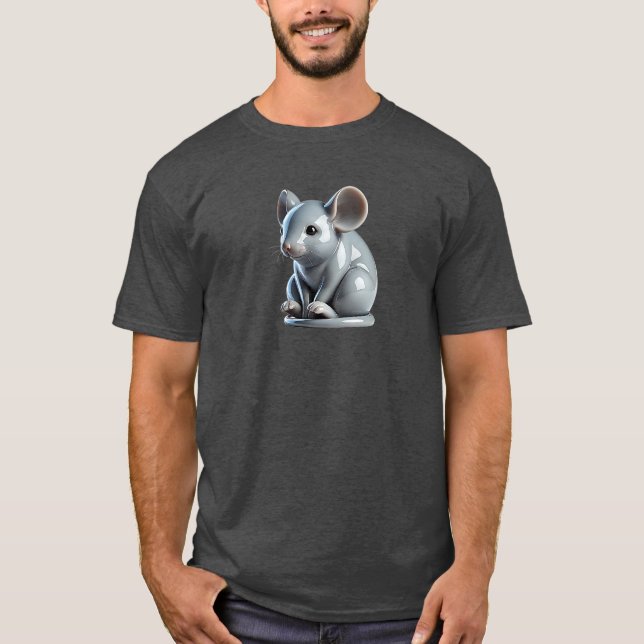 A sitting mouse seems to be waiting for something. T-Shirt (Front)