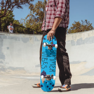 A skateboard with a vibrant design on it. 