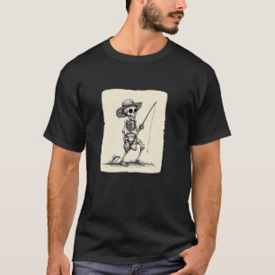 A Skeletal Fisher with a Big Catch for Fishing Day T-Shirt
