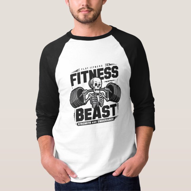 A skeleton lifting weights T-Shirt (Front)