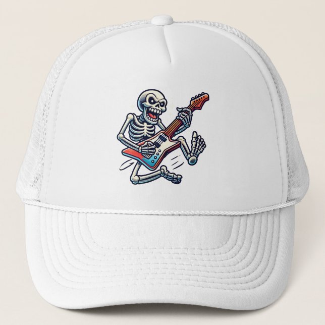 A skeleton soloing trucker hat (Front)