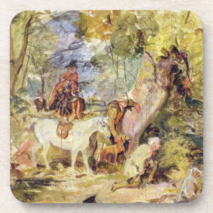 A Sketch for 'Foresters Stalking Deer' (oil over c Coaster