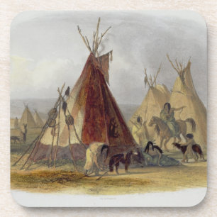 A Skin Lodge of an Assiniboin Chief, plate 16 from Coaster