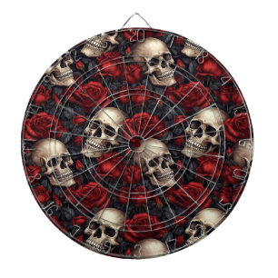 A Skull and Roses Series Design 10 Dartboard