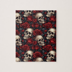 A Skull and Roses Series Design 10 Jigsaw Puzzle