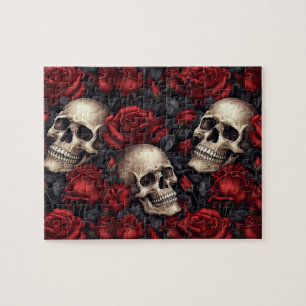 A Skull and Roses Series Design 10 Jigsaw Puzzle