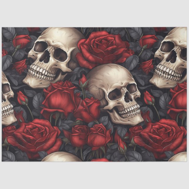 A Skull and Roses Series Design 10 Tissue Paper (Front)